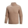 thumbnail image 1 of Fall Winter Sweaters for Men Knitting Cotton Turtlenecks Casual Sot Breathable Heavyweight Shirts, 1 of 6