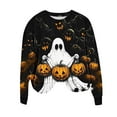 thumbnail image 1 of Fall Winter Sweatshirt for Women Halloween Sweatshirts for Ladies Pumpkin Print Tee Soft Lightweight Pullover Tops, 1 of 5