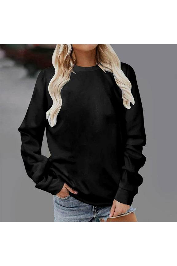 Fall Winter Sweatshirts for Women Crewneck Long Sleeve Shirts Casual Tunic Tops Lightweight Pullover Sweatshirts
