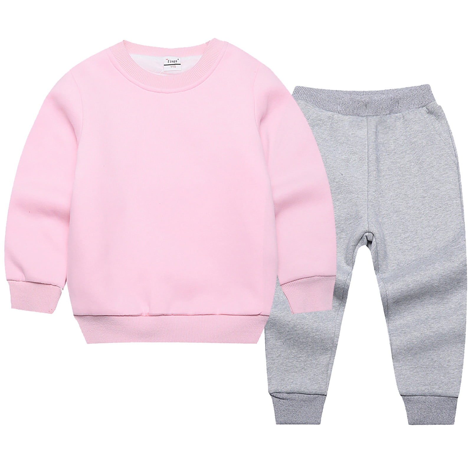 Fall Winter Toddler Baby Boy Girl Clothes Set Long Sleeve Crewneck Sweatshirt Top Casual Pants Outfit Sweatsuit