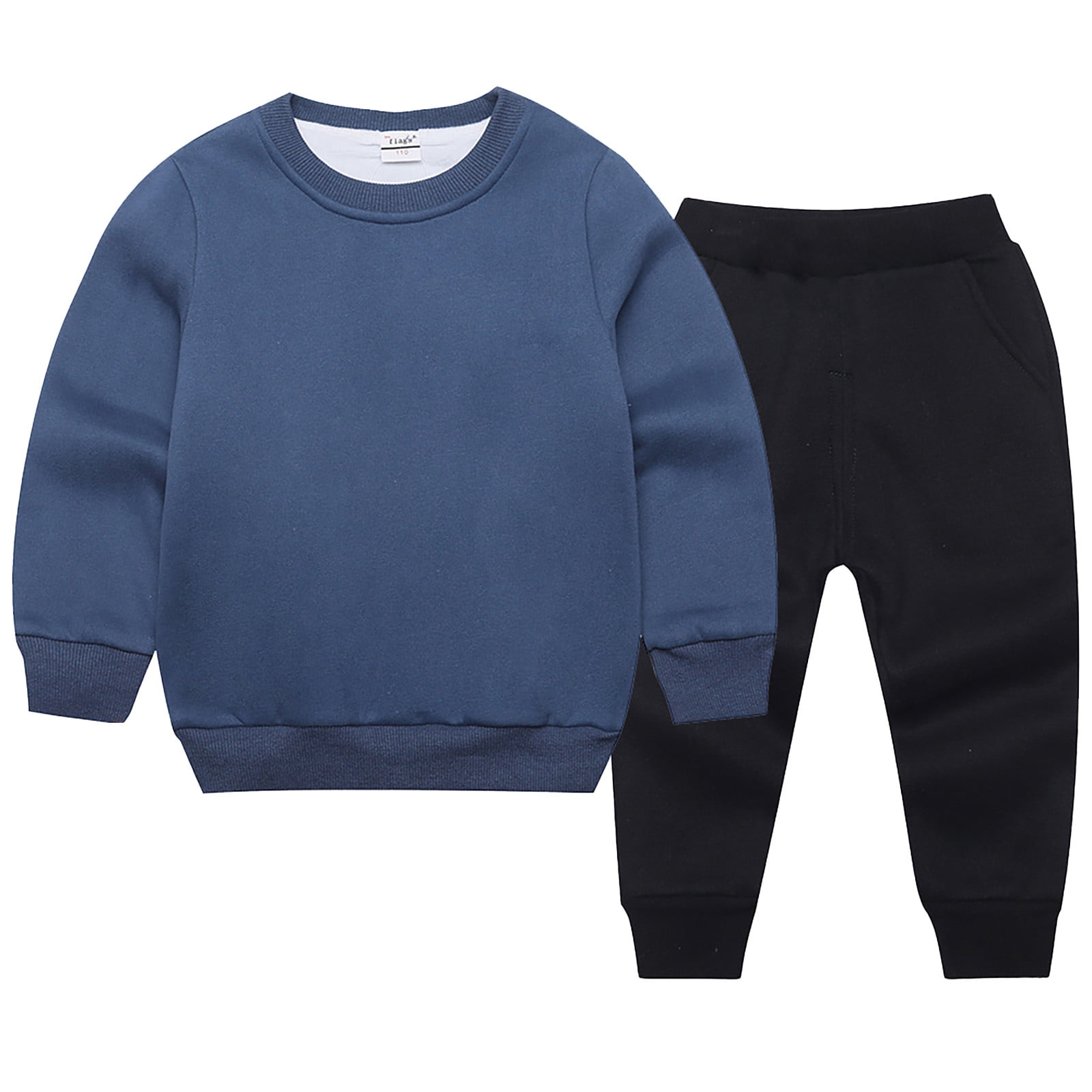 Fall Winter Toddler Baby Boy Girl Clothes Set Long Sleeve Crewneck Sweatshirt Top Casual Pants Outfit Sweatsuit
