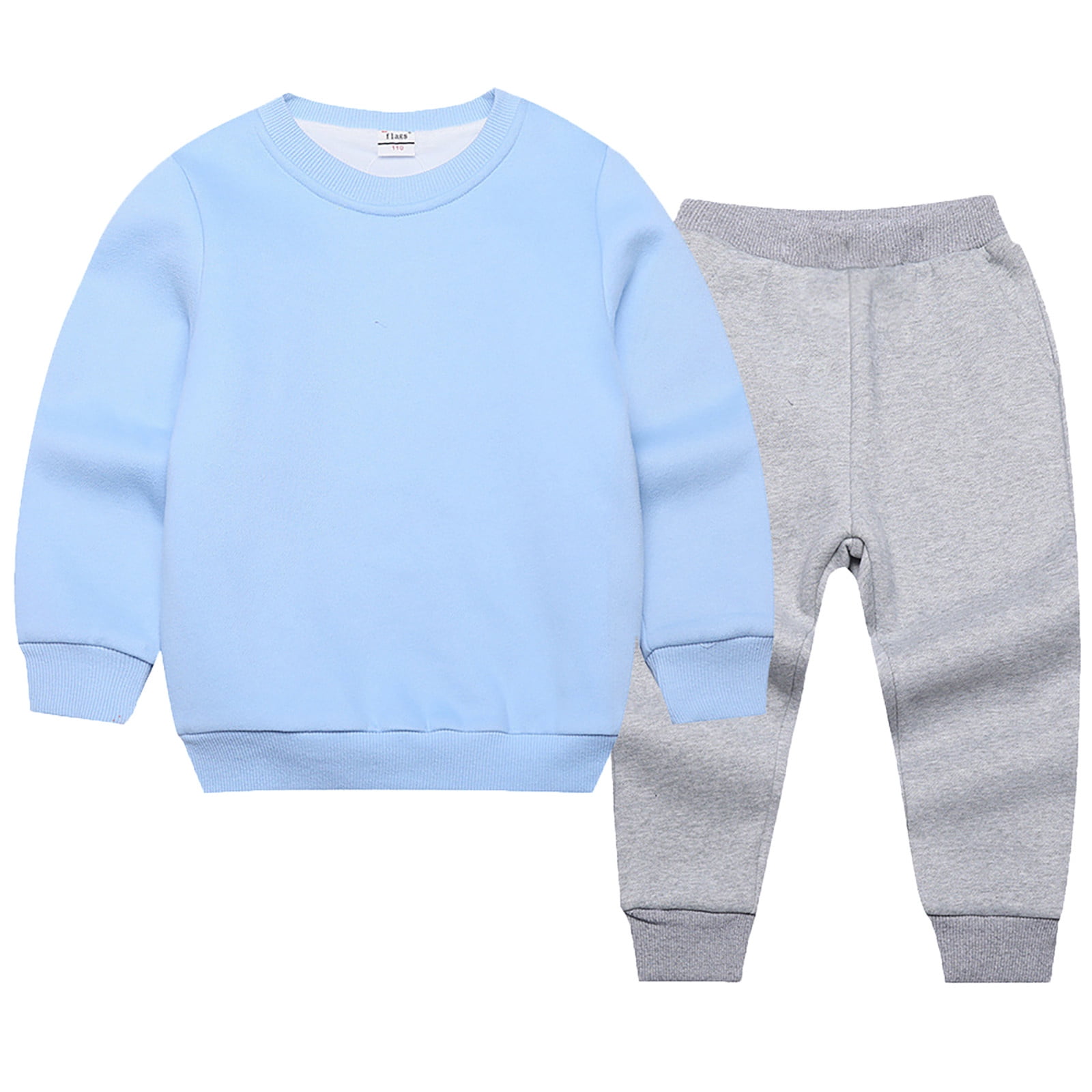 Fall Winter Toddler Baby Boy Girl Clothes Set Long Sleeve Crewneck Sweatshirt Top Casual Pants Outfit Sweatsuit