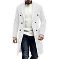 thumbnail image 1 of Fall Winter Trench Coat for Men Long Peacoat Double Breasted Wool Overcoat Casual Notched Lapel Business Jacket New Business Casual Jackets for Men White XXL, 1 of 6