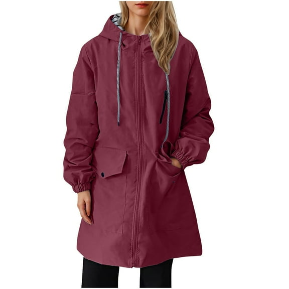 Fall and Winter Warm Fleece Jackets for Womens Fashion Plus Size Zipper Button Shrink Cuffs Double Pockets With Hat Rope Sweatshirt Long Sleeve Hooded Casual Outwear