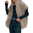 thumbnail image 1 of Fall Winter Women Casual Loose Fleece Vest Oversize Button-up Sherpa Vest Jacket, 1 of 6