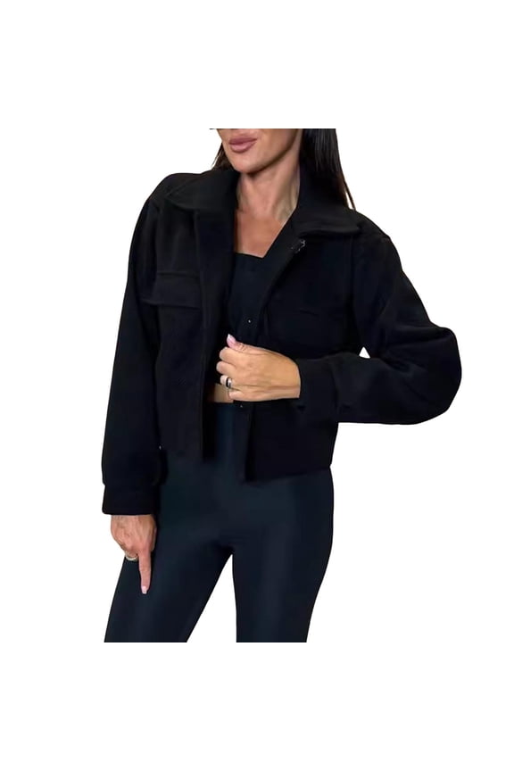 Fall Winter Women Jacket Turn-down Collar English Style Chest Pockets Windproof Outwear Single-breasted Solid Color Button Closure Commuting Daily Wear Overcoat