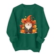 thumbnail image 1 of Fall Winter Women Long Sleeve Crewneck Sweatshirt Spooky Halloween Gnome Print Casual Daily Top, 1 of 5