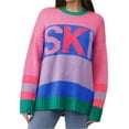 thumbnail image 1 of Fall Winter Women Long Sleeved Letter Print Knit Sweater Pullover, 1 of 4