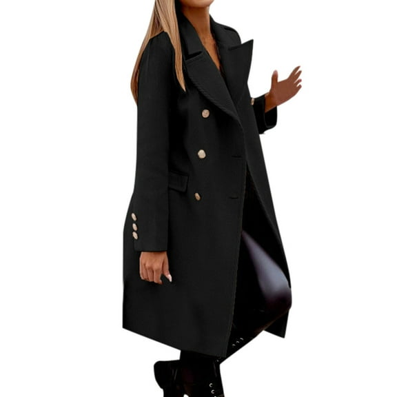 Fall Winter Women's Double Long Wool Coat Slim Fit Overcoat Elegant Warm Outerwear For Ladies Stylish Anorak Jacket