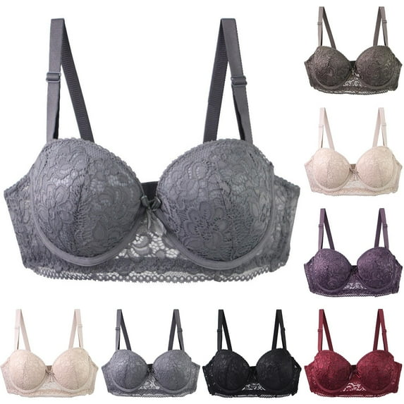 HVOBTTY Women's Push Up Bra, Bra for Women, Women Casual Fashion Solid Color Lightly Shaping Lifting and Gathering Underwear Bra Beige, XL
