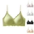 thumbnail image 1 of HVOBTTY Women's Wireless Push Up Bra, Bra for Women, Women Fsshion Comfortable Breathable Seamless Gathering Wireless Lifting Prevention Bra Red, XL, 1 of 5