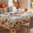thumbnail image 1 of Fall Wlid Flowers Maple Leaves Plaid Tablecloth Rectangle Washable Table Covers for Home Party Decorations 60x84 Inch, 1 of 5