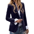 thumbnail image 1 of Fall Women Jacket Elegant Velvet Long Sleeve Lapel One Button Blazer Suit Slim Party Trendy Outwears 2025 Gray, 1 of 5