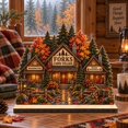 Fall Wooden Block Forks Washington Cabin Village Tabletop Display for ...
