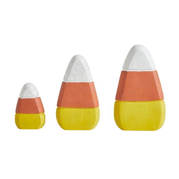 Fall Wooden Corn Decor Set Thanksgiving Tabletop Statues