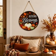 Fall Wooden Welcome Sign for Front Door, 12 Inch Round Hanging Door Sign, Farmhouse Porch Wall Hanging Decor for Indoor Outdoor Thanksgiving Home Decoration deal from Walmart