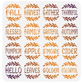 Fall Words Round Ornament Stencil 11.8x11.8inch Reusable Hello Fall Painting Template DIY Art Fall Theme Decoration Stencil