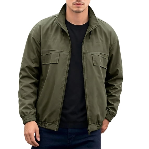 Fall Workout Jackets for Men Lightweight Business Casual Jacket Collared Outwears