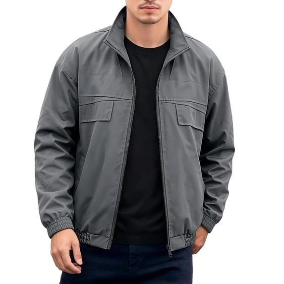 Fall Workout Jackets for Men Lightweight Business Casual Jacket Collared Outwears