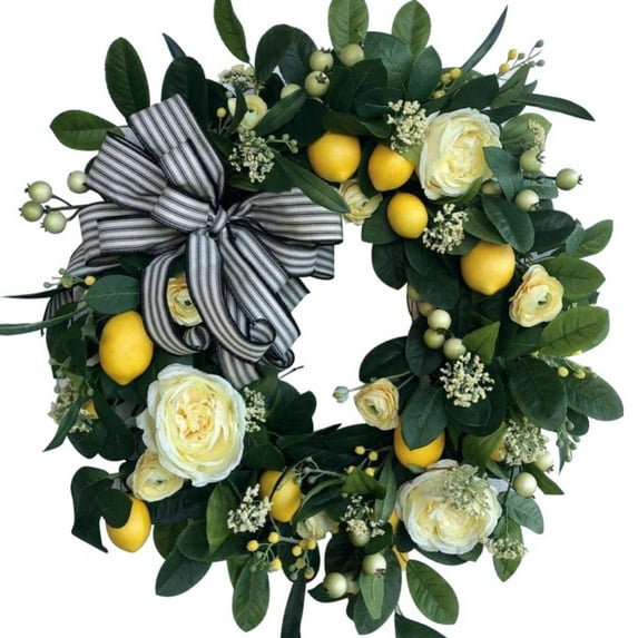 Fall Wreath, 18 Inch Autumn Wreath for Front Door Outside Ideal for Autumn & Halloween & Thanksgiving Day