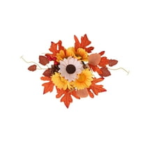 Fall Wreath Decor for Front Door, 16 inch Door Wreath with Harvest Pumpkins Maple Leaf Wreath for Front Door Hanging Wall Decoration,Fall Harvest,Thanksgiving Halloween