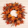 thumbnail image 1 of Fall Wreath for Front Door, 18 Inch Artificial Thanksgiving Wreath with Pumpkin,Maple,Pine Cone,Berry, Autumn Wreath for Indoor Outdoor, Halloween Thanksgiving Harvest Fall Decorations for Wall Door, 1 of 7
