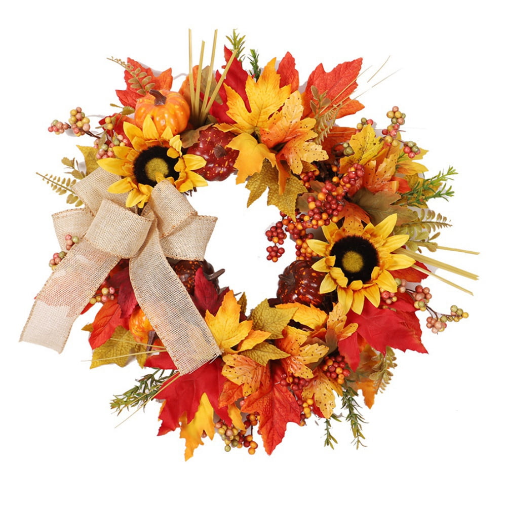 Fall Wreath for Front Door, Realistic Artificial Eucalyptus Leaves ...