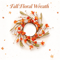 thumbnail image 1 of Fall Wreath for Front Door Thanksgiving Decorations Pumpkin Floral Autumn Centerpiece Garland Candle Holders Artificial for Farmhouse Indoor Outdoor Window Wall Porch Decor by MPOISVA, 1 of 8