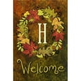 thumbnail image 1 of Fall Wreath Monogram H Garden Flag, 1 of 1
