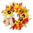 thumbnail image 1 of Fall Wreath,Pumpkin and Sunflowers Harvest Wreaths 18inch Autumn Welcome Sign Wreaths for Front Porch Thanksgiven Home Decor, 1 of 7