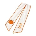 thumbnail image 1 of Fall Wreath Sash Pumpkin Monogram Printed Wreath Ribbon Sash with Orange Pom Pom Trim Personalized Initial Wreath Bow For Autumn Front Door Thanksgiving Decor, 1 of 3