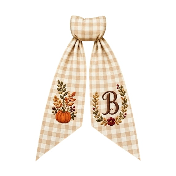Fall Barber Display Fall Wreath Sash Pumpkin Print Thanksgiving Front Door Wreath Decor ...