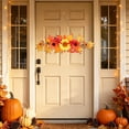 thumbnail image 1 of Fall Wreath Sunflower Pumpkin Maple Leaf Wall Hanging Halloween Thanksgiving Door Decor,Yellow, 1 of 6