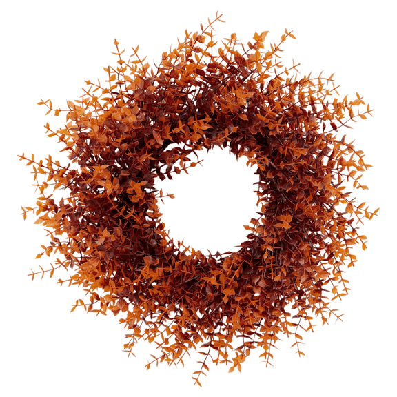 Fall Wreath for Front Door, 21 Inch Orange Autumn Leaf Wreath, Hello Fall Harvest Thanksgiving Decor, Indoor Outdoor Farmhouse Porch Window Decor