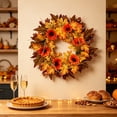 thumbnail image 1 of Fall Wreath for Front Door, Artificial Maple Leaf Wreath, Fall Decorations for Holiday Harvest Thanksgiving Fall Decor, 1 of 6