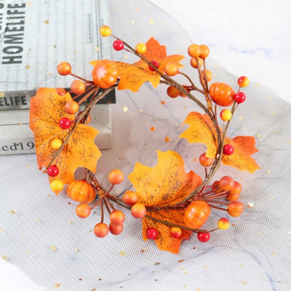 Fall Wreaths For Front Door Autumn Decor Front Door Wreath Candle Ring Wreath Fall Outdoor Decorations Fall Home Decor Indoor Halloween Window Decorations