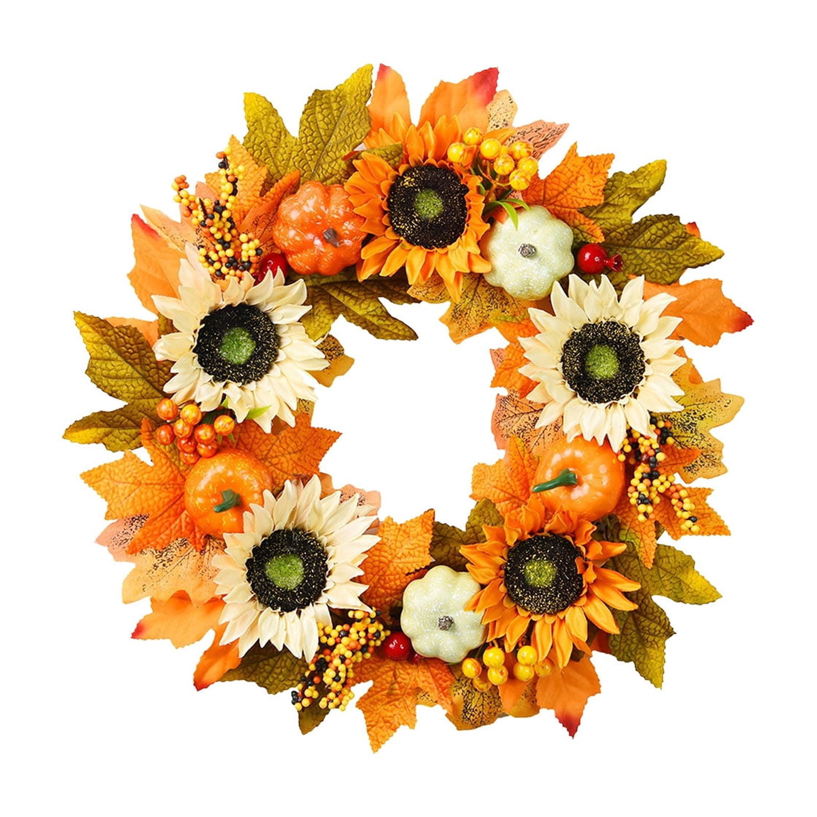 Fall Wreaths for Front Door Outside 18 Inch Autumn Wreath with Pumpkins ...