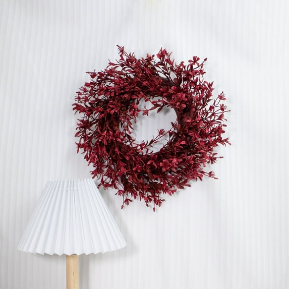 Fall Wreaths for Front Door, Realistic Autumn Wreath Fall Door Wreath Fall Decorations for Home Halloween Decor, Farmhouse Thanksgiving Harvest Wreaths for Wall Falls Festival Decor (Red)