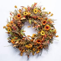 Fall Wreaths for Front Door 24 Inch Artificial Fall Wreath Large Autumn Wreath for Outside Wall Porch Harvest Thanksgiving Day Celebration