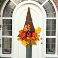 thumbnail image 1 of Fall Wreaths for Front Door, Thanksgiving Harvest Dwarf Doll with Maple Leaves Wreath, Farmhouse Door Hanging Fall Decor for Indoor Outdoor, 1 of 9