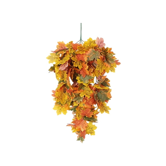 Fall Wreaths for Front Door, Fall Teardrop Swag Artificial Maple Leaves Wreath for Indoor Outdoor Farmhouse Home Wall Window Festival Wedding Decor