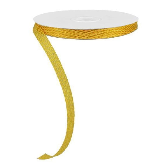 Fall Yellow Metallic Corsage Ribbon (30 Yards x 0.5 Inches)