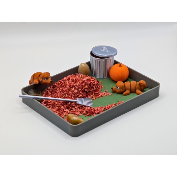 UglaForge Fall Zen Garden Desk Decor with Autumn Leaves and Pumpkin