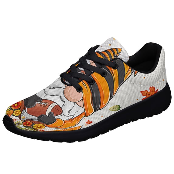 Fall and Football Gnome Thanksgiving Shoes Sneakers Black Size 9.5