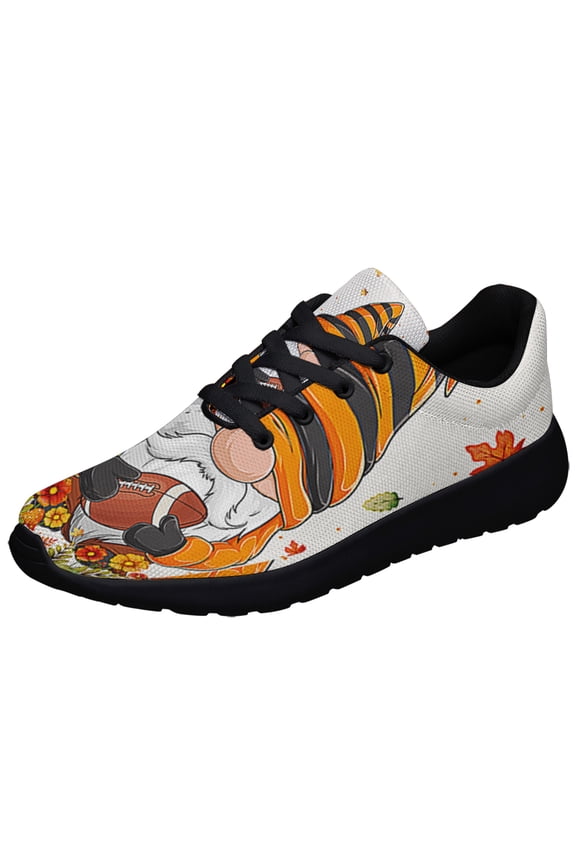 Fall and Football Gnome Thanksgiving Shoes Sneakers Black Size 9