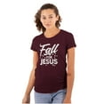 thumbnail image 1 of Fall for Jesus Autumn Vibes Womens Fitted Plus Size Graphic Tee Brisco Brands 2X, 1 of 5