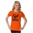 thumbnail image 1 of Fall for Jesus Autumn Vibes Womens Slim Fit Graphic Tee Brisco Brands M, 1 of 5