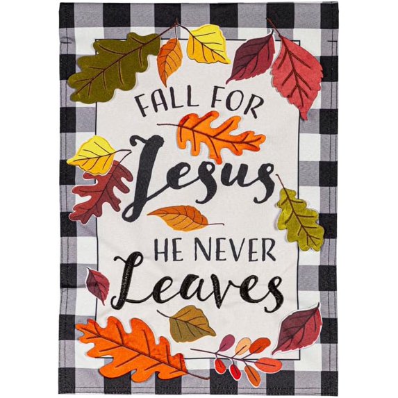Fall for Jesus Garden Linen Flag, Welcome Fall Garden Flags Double Sided, Small Garden Flags for Outside, Fall Decorations for Home, Porch, Yard