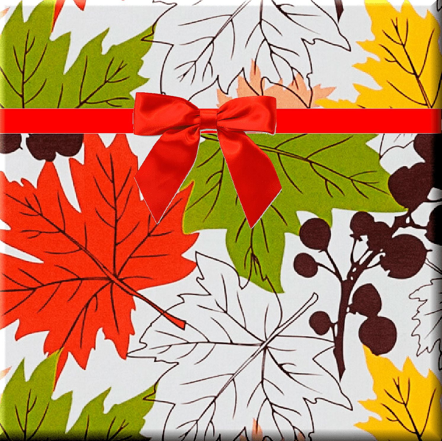 Lide Road Autumn Maple Leaf Wrapping Paper Set, 8 Sheets Thanksgiving Fall  Leaf Gift Wrapping Paper Fall Wrapping Paper Autumn Party Supplies for