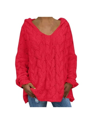 Sweater Dress for Women Women v-Neck Feather Shape Long Sleeve Tops Trendy  Blouse Sexy Sweater Oversized Sweaters for Women Cardigan Sweaters for  Women Christmas Sweaters for Women Red,XL 